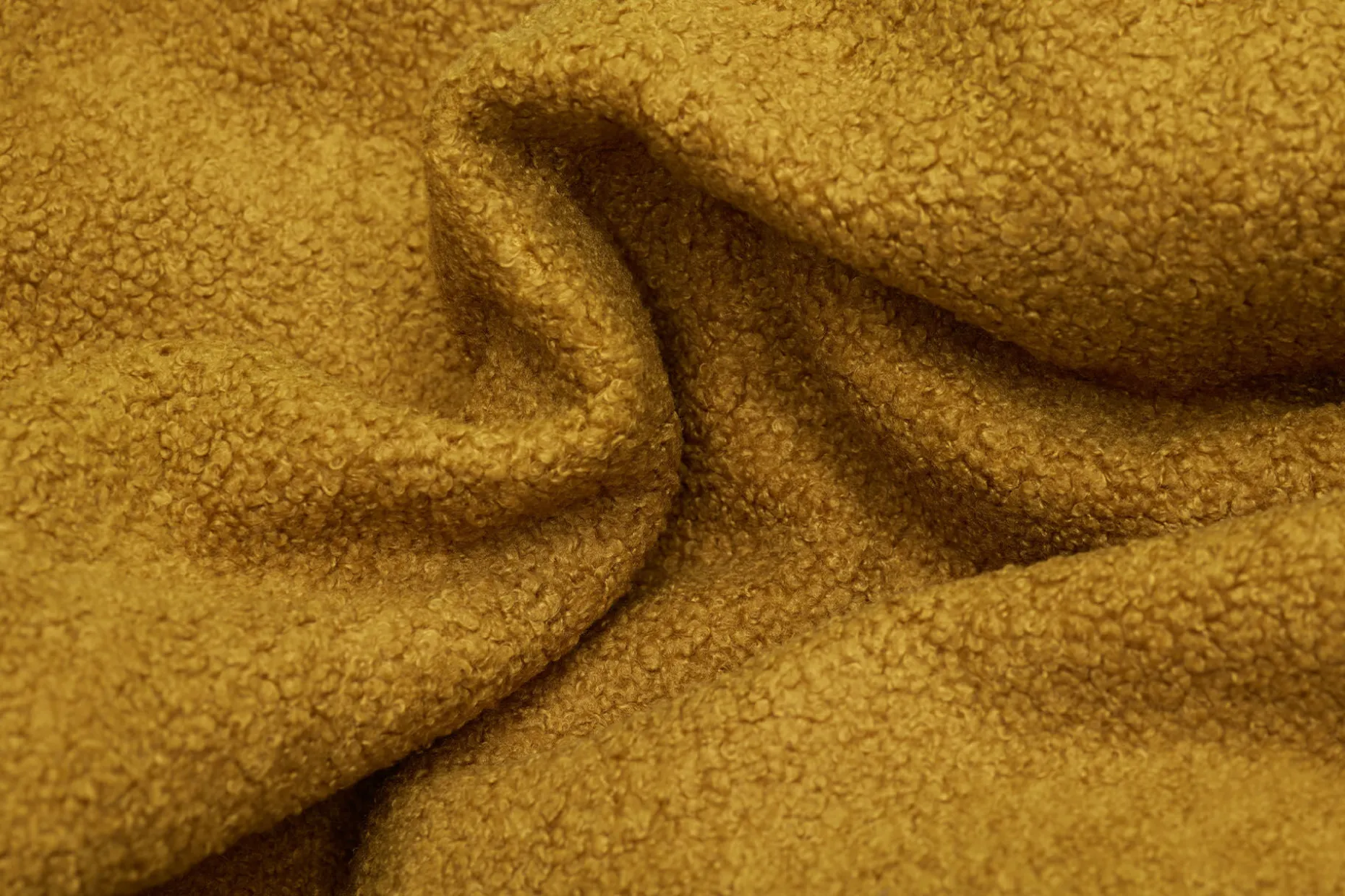 Point Large Sherpa Grote poef voor binnen, goud, 70x70x40 cm