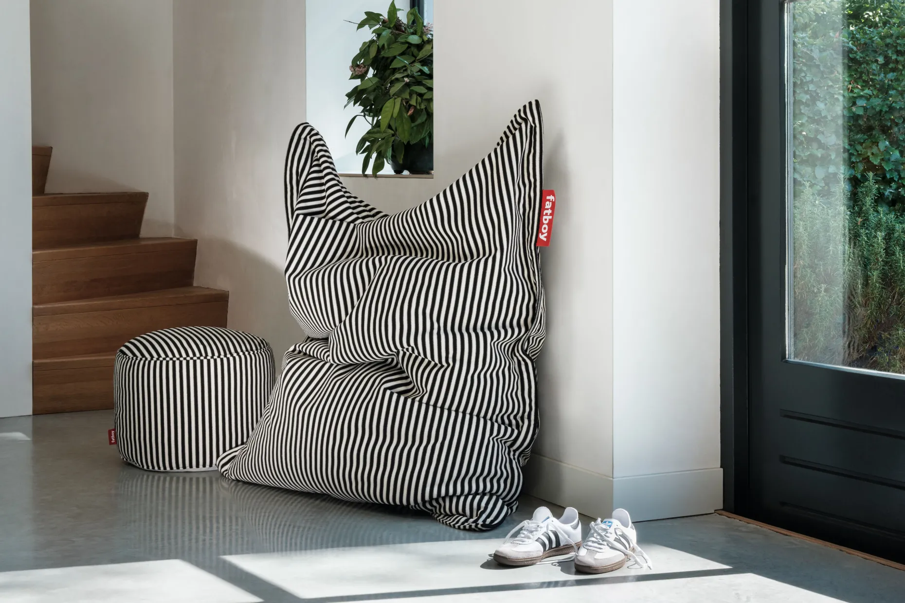 Point Terry Badstof poef, beige, 50x50x35 cm
