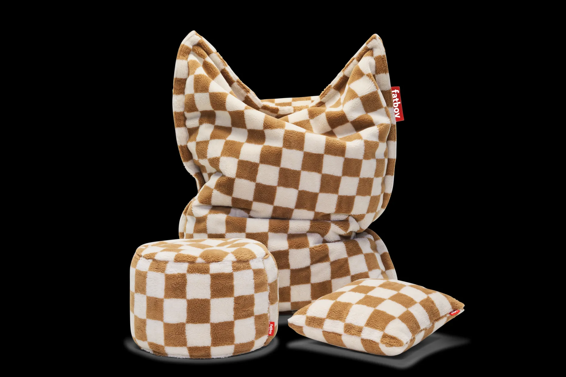 Square Pillow Teddy Kussen gemaakt van superzachte teddystof, bruin, 50x50 cm