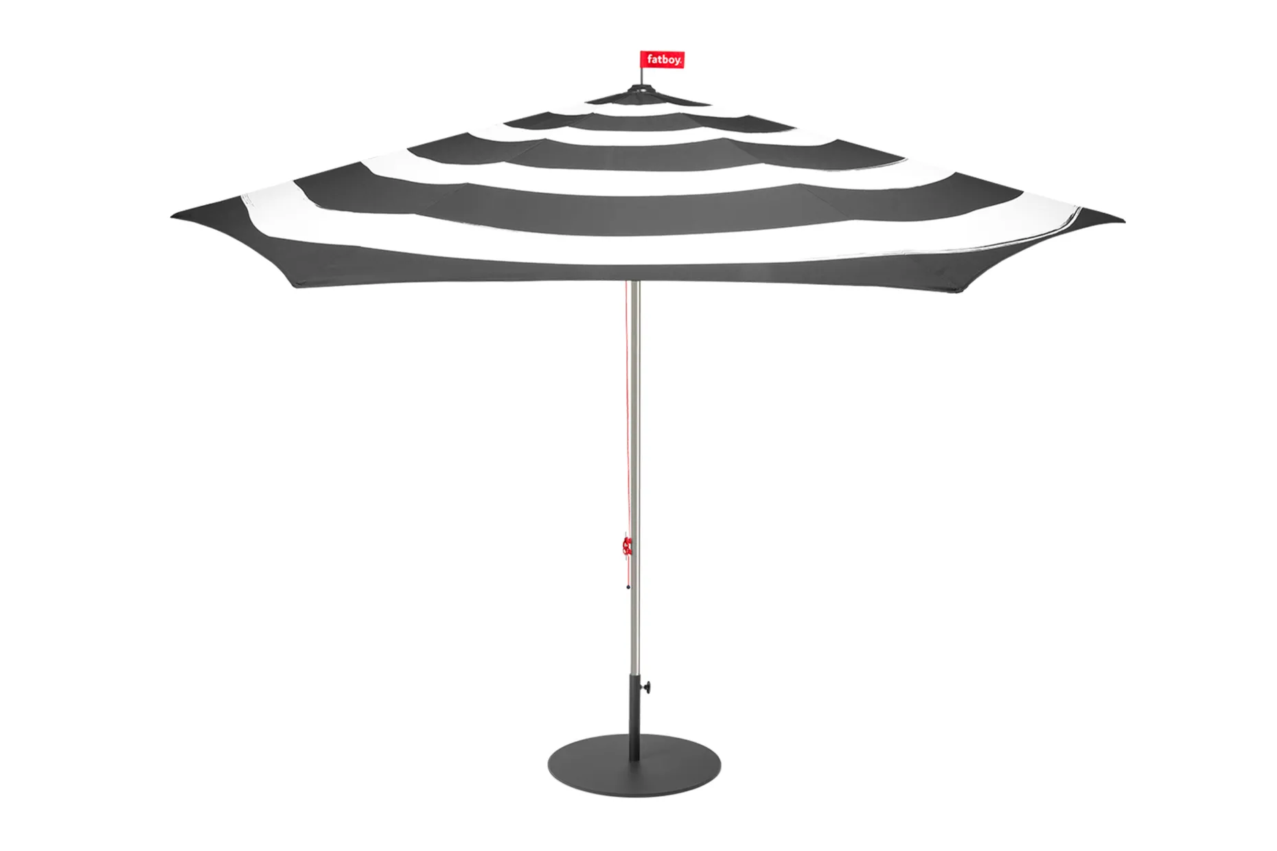 Stripesol + Base Black Parasol met voet, 350x350x280 cm