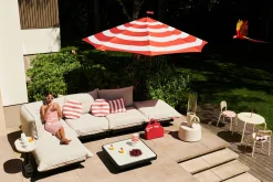 Stripesol + Base Black Parasol met voet, 350x350x280 cm