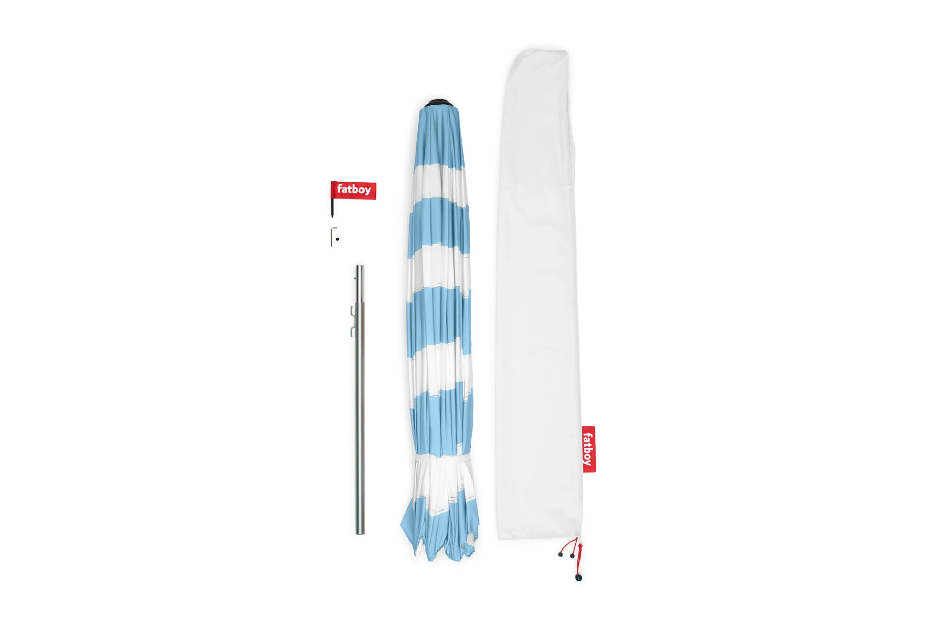 Stripesol 350 cm Parasol, blauw, 350x350x280 cm
