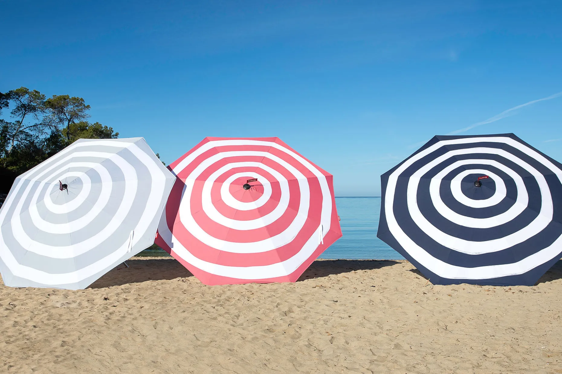 Stripesol 350 cm Parasol, rood, 350x350x280 cm