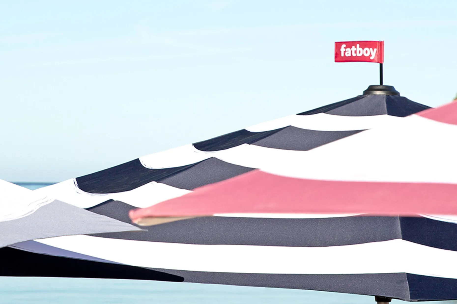 Stripesol 350 cm Parasol, rood, 350x350x280 cm
