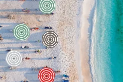 Stripesol 350 cm Parasol, zwart, 350x350x280 cm