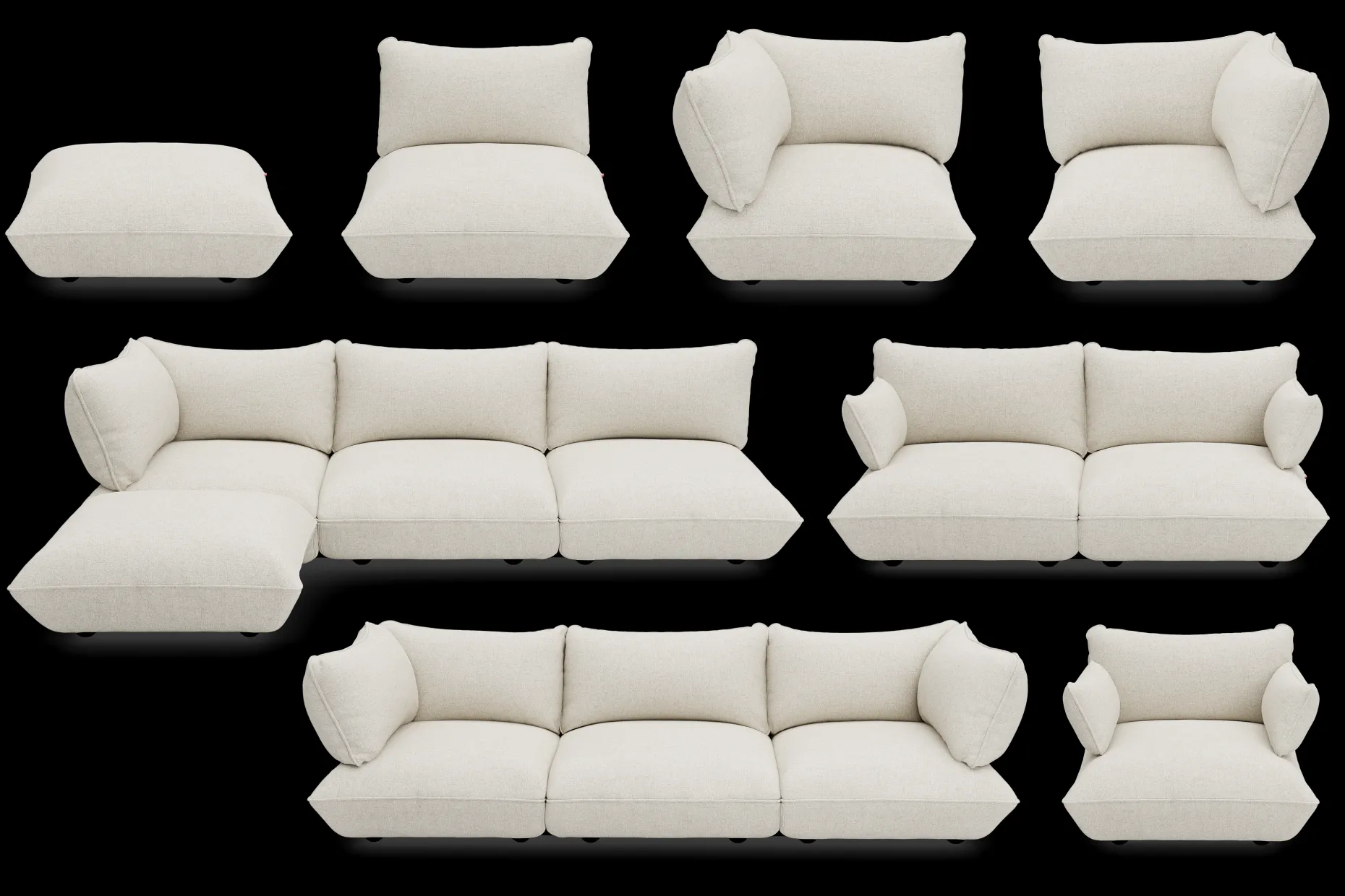Sumo Armrest Boucle Armleuning, beige, 65x25x35 cm