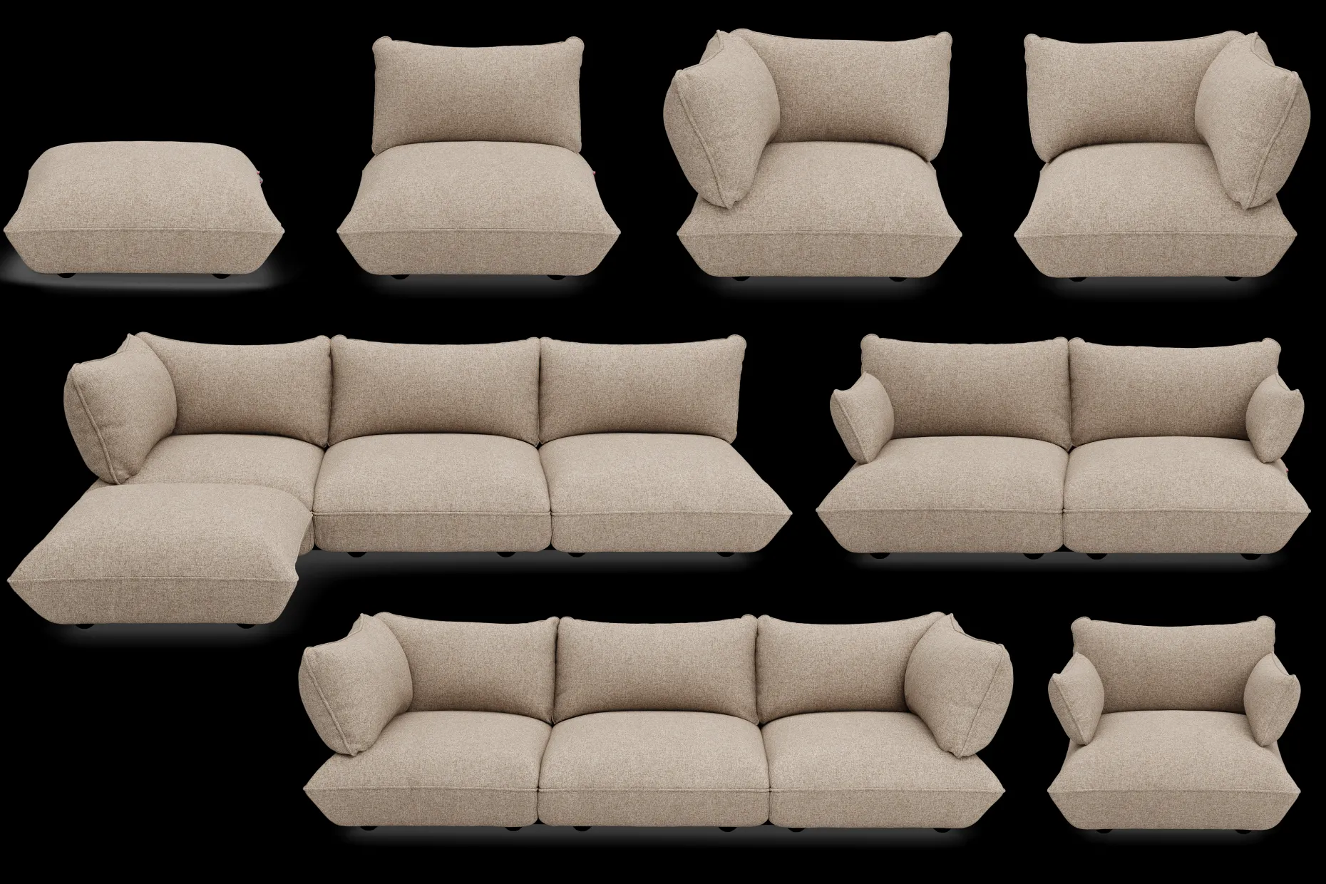 Sumo Armrest Boucle Armleuning, bruin, 65x25x35 cm