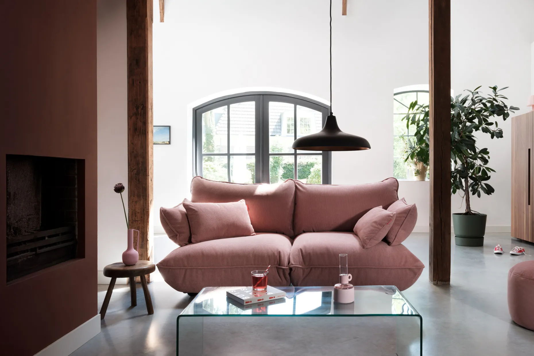 Sumo Corner Seat Left Cord Corner Seat, roze,cm