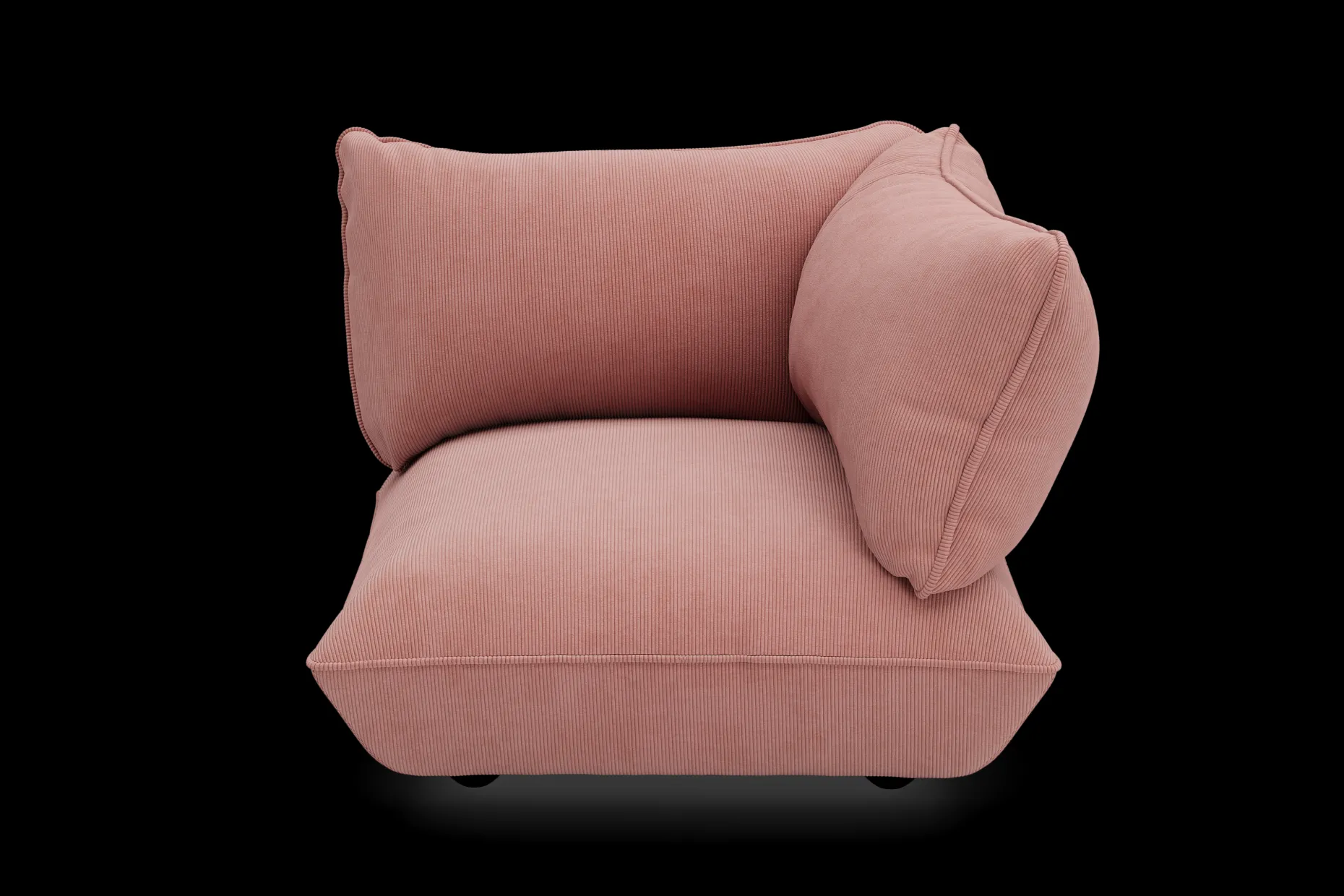 Sumo Corner Seat Right Cord Corner Seat, roze, 108x108x90 cm