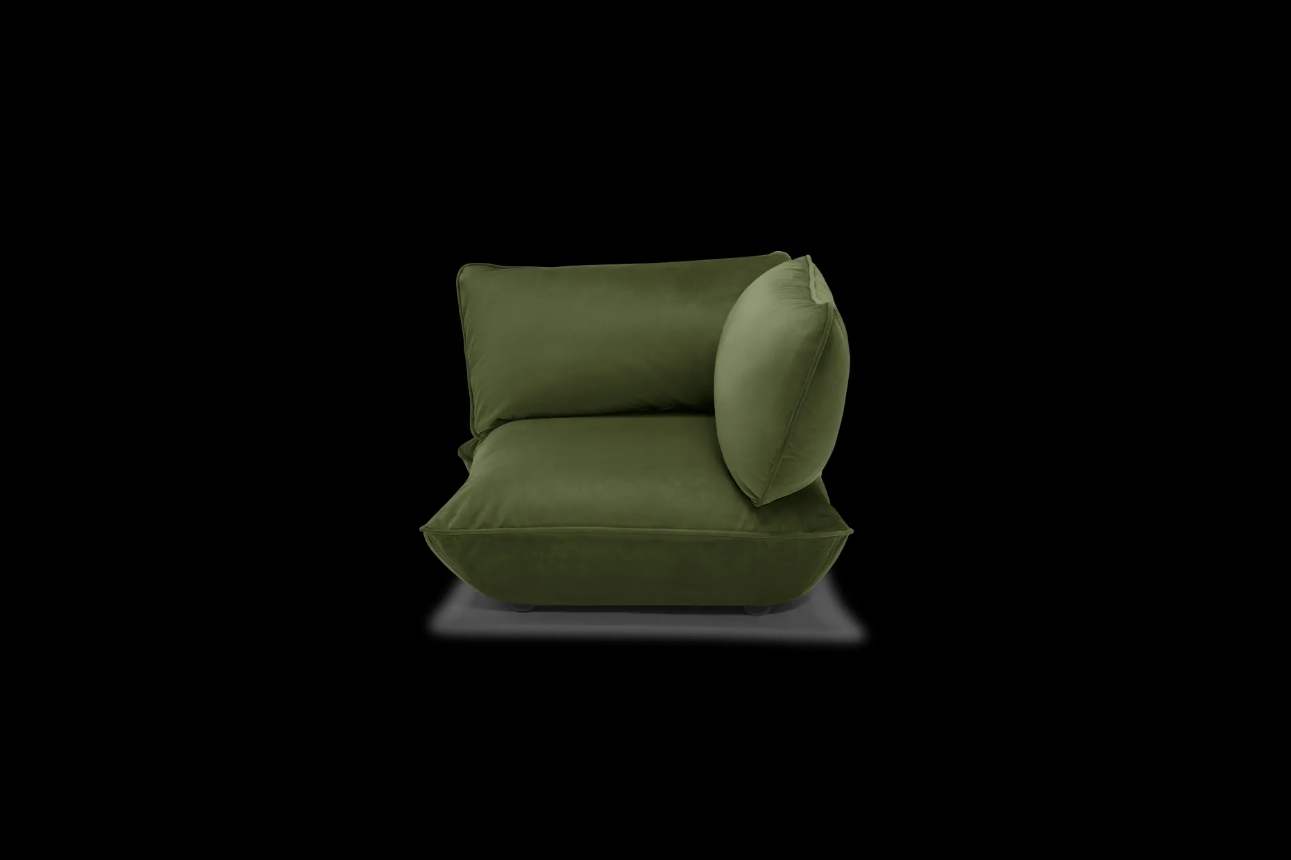 Sumo Corner Seat Velvet Corner Seat, groen, 108x108x90 cm