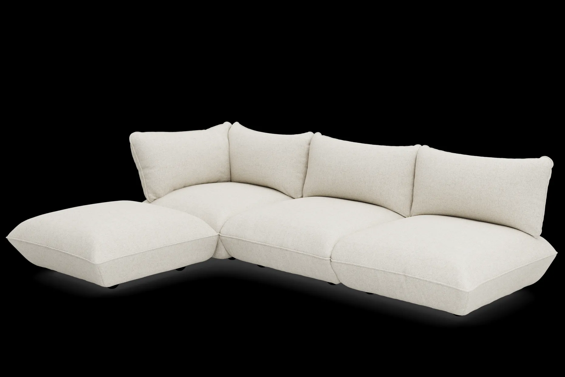 Sumo Corner Sofa Boucle Beige Modulaire binnenbank, 301x108x90 cm