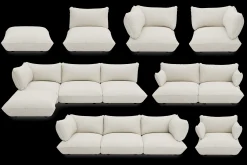 Sumo Corner Sofa Boucle Beige Modulaire binnenbank, 301x108x90 cm