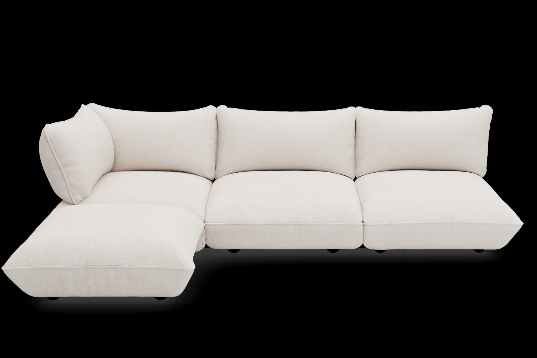 Sumo Corner Sofa Boucle Creme Modulaire binnenbank, 301x108x90 cm