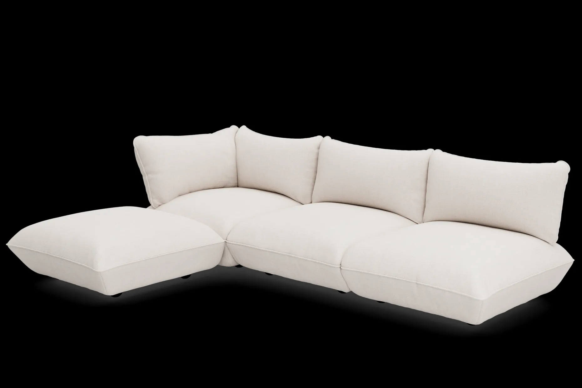 Sumo Corner Sofa Boucle Creme Modulaire binnenbank, 301x108x90 cm
