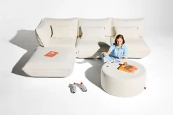 Sumo Corner Sofa Boucle Creme Modulaire binnenbank, 301x108x90 cm