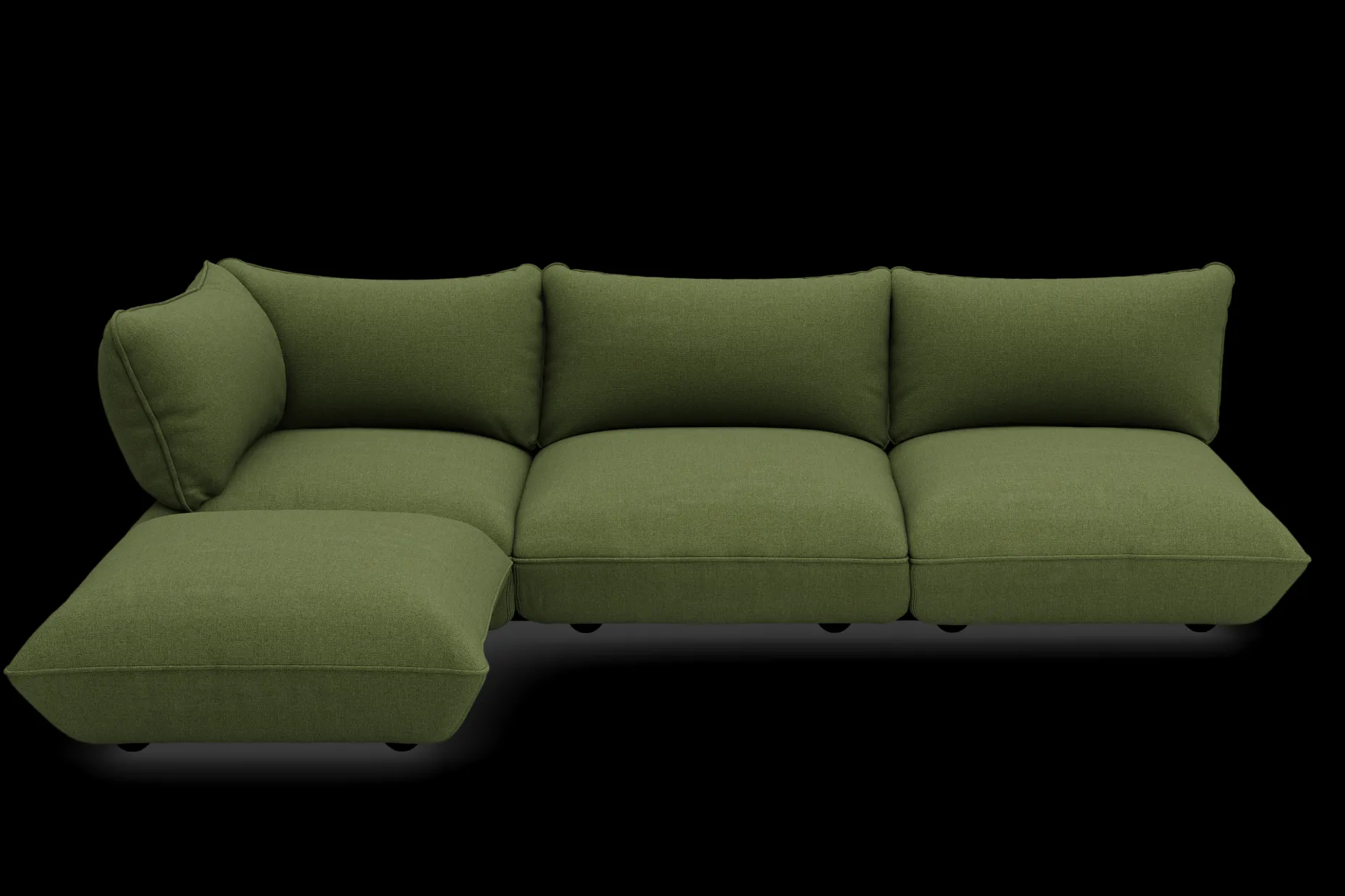 Sumo Corner Sofa Boucle Leaf Green Modulaire binnenbank, 301x108x90 cm