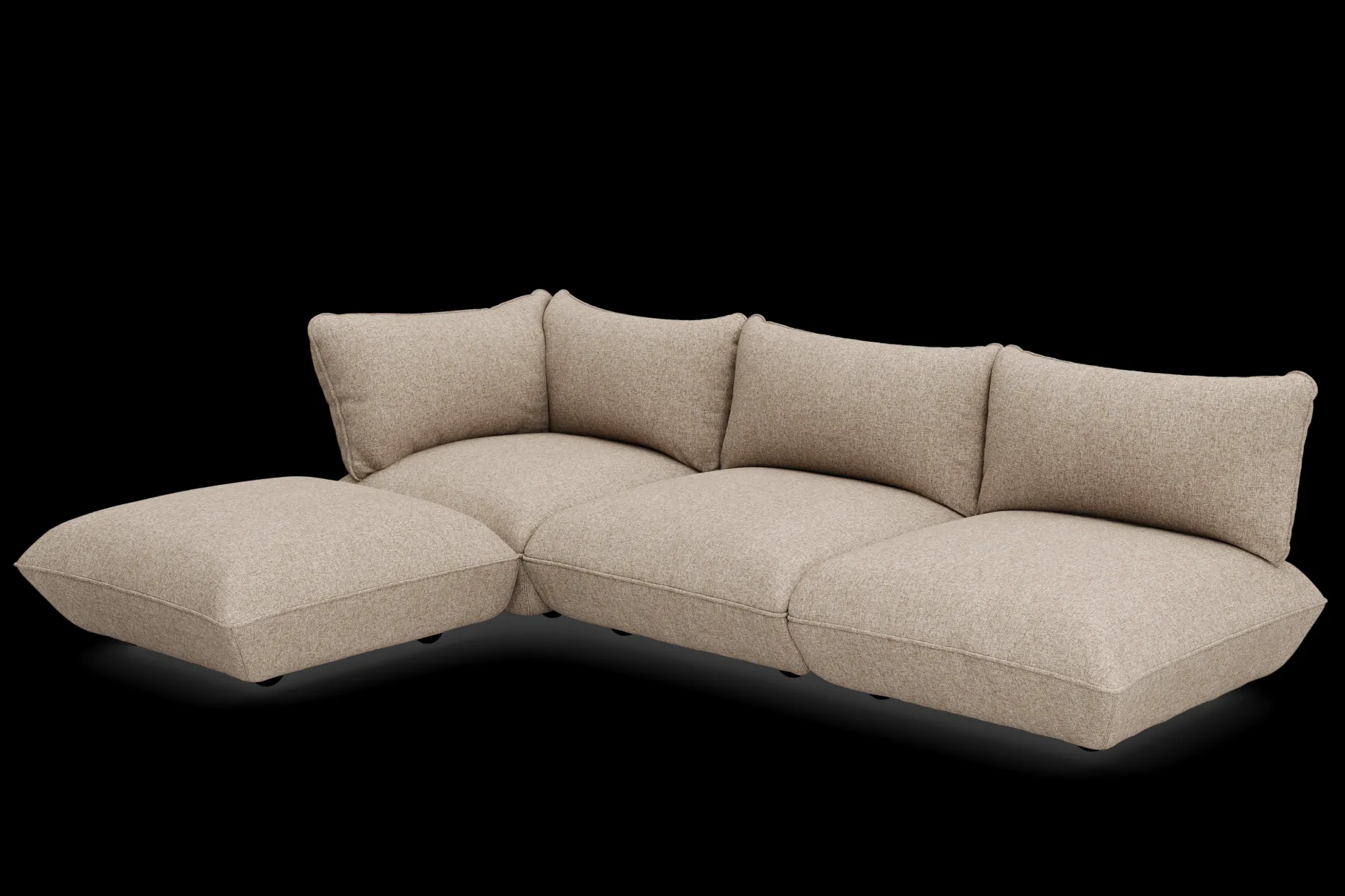 Sumo Corner Sofa Boucle Light Brown Melange Modulaire binnenbank, 301x108x90 cm