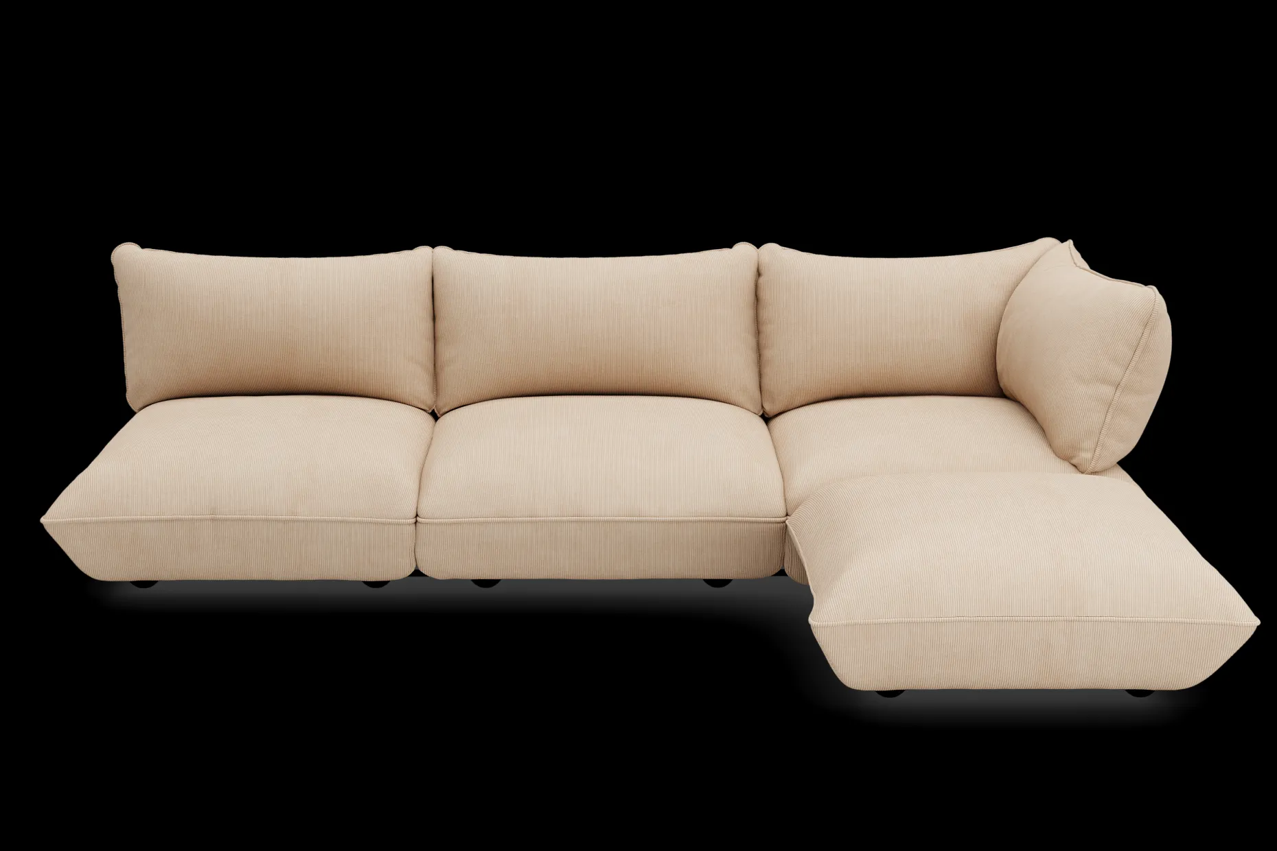 Sumo Corner Sofa Right Cord Beige Modulaire binnenbank, 301x108x90 cm