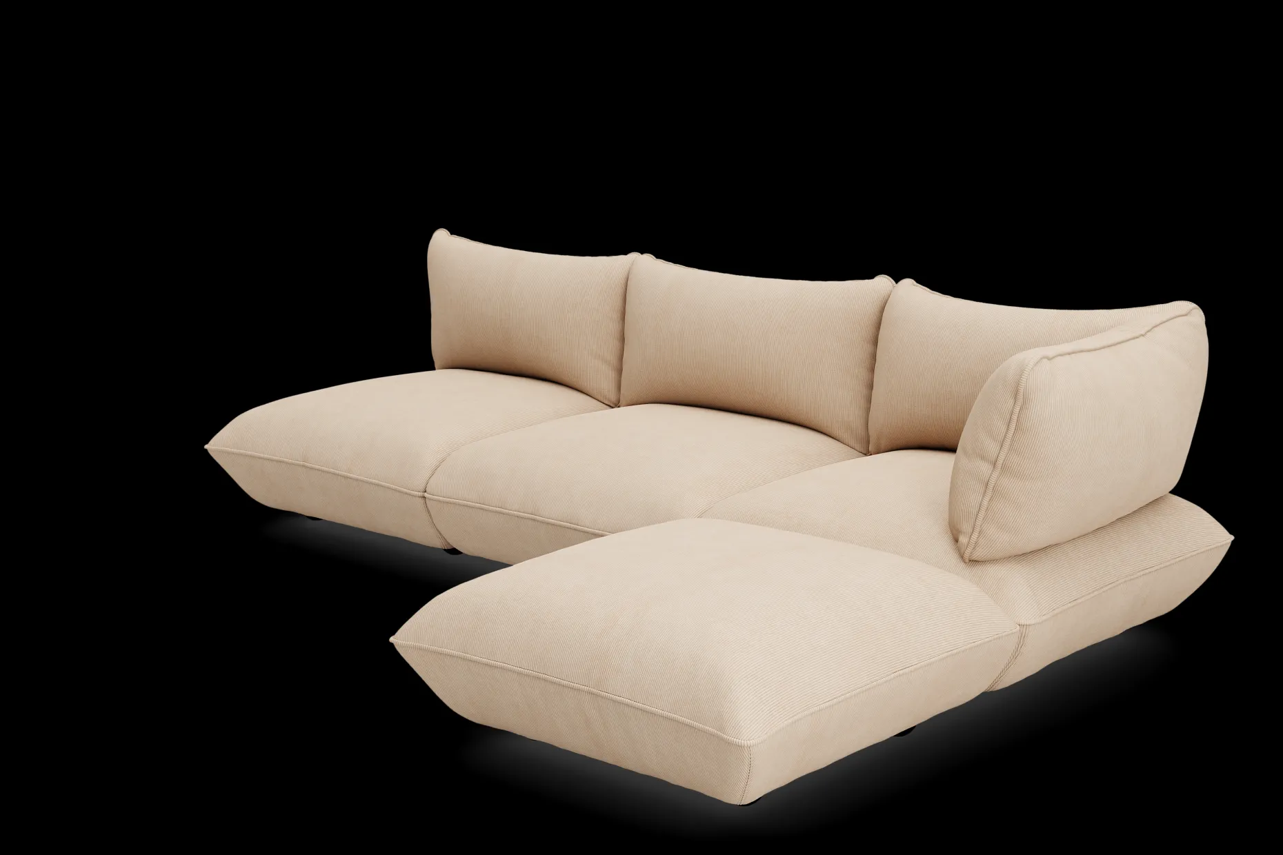 Sumo Corner Sofa Right Cord Beige Modulaire binnenbank, 301x108x90 cm
