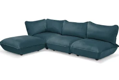 Sumo Hocker Velvet Hocker, blauw, 108x108x44 cm