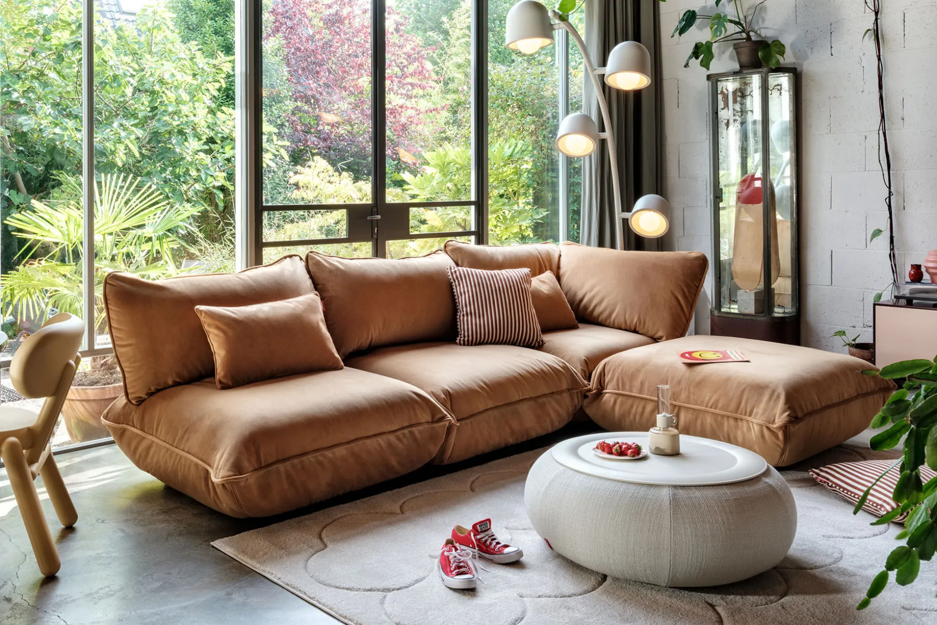 Sumo Hocker Velvet Hocker, bruin, 108x108x44 cm