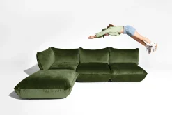 Sumo Hocker Velvet Hocker, groen, 108x108x44 cm