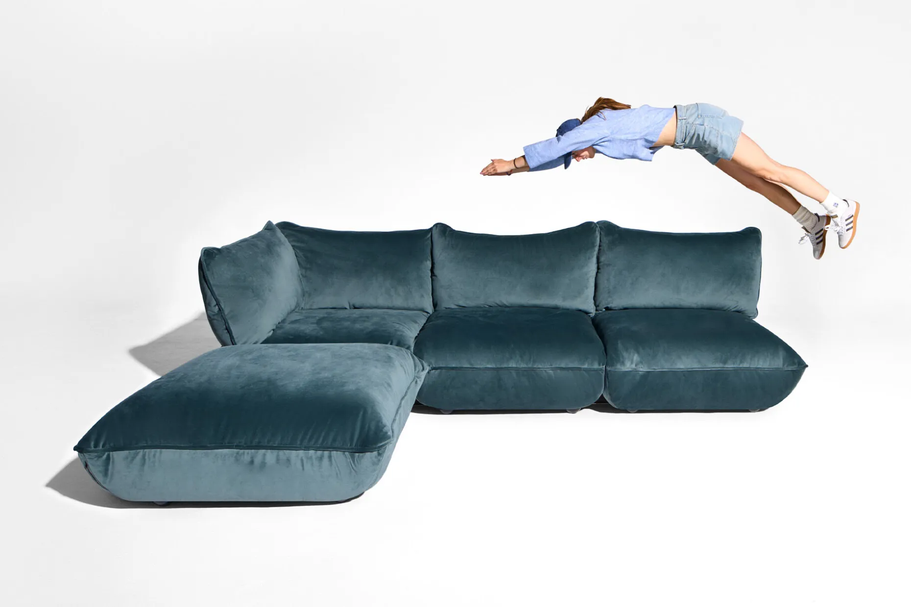 Sumo Seat Velvet Seat, blauw, 108x108x90 cm
