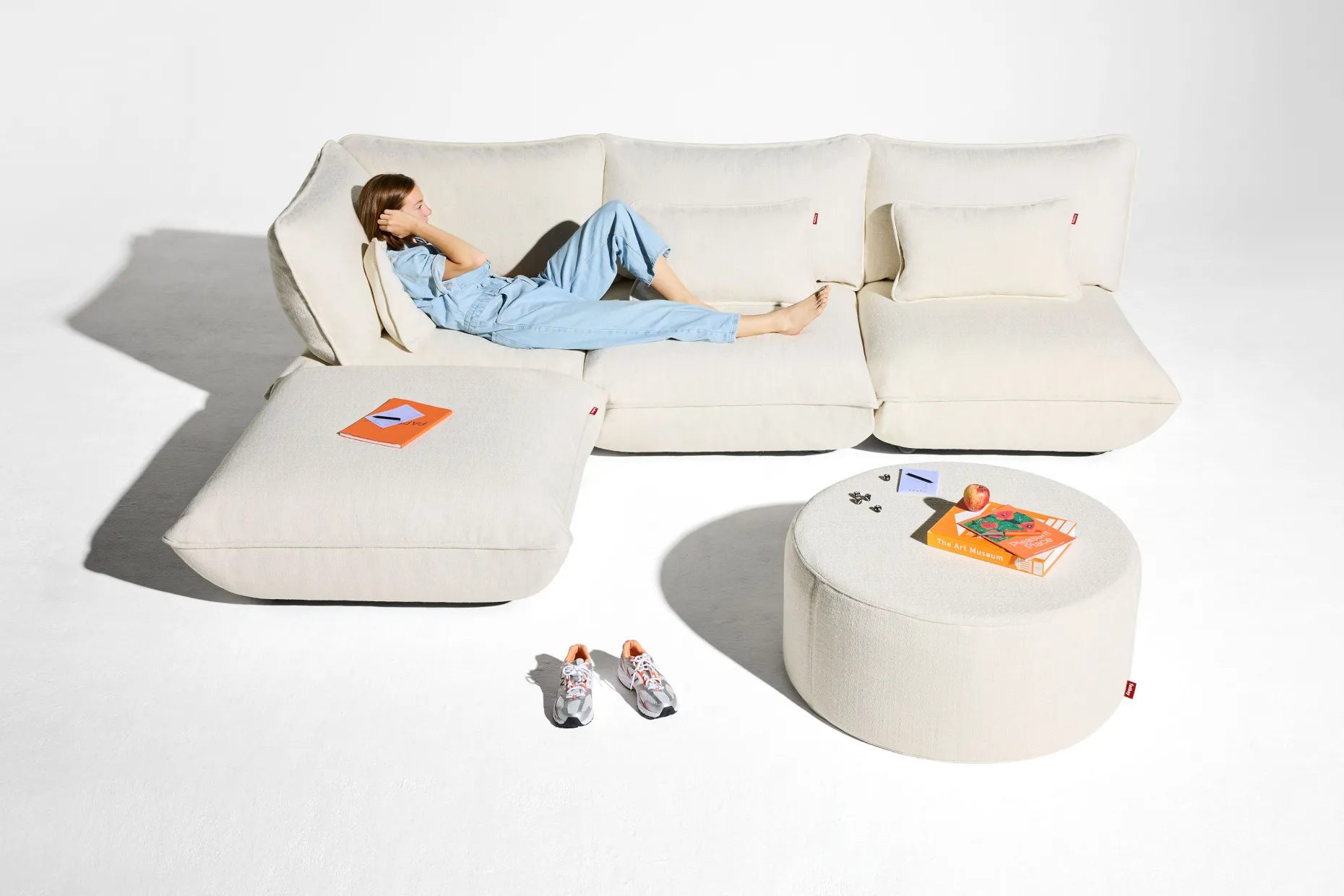Sumo Sofa Medium Boucle Creme Modulaire binnenbank, 210.5x108x90 cm