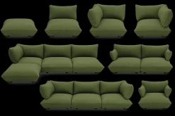 Sumo Sofa Medium Boucle Leaf Green Modulaire binnenbank, 210.5x108x90 cm