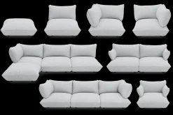 Sumo Sofa Medium Boucle Light Grey Melange Modulaire binnenbank, 210.5x108x90 cm