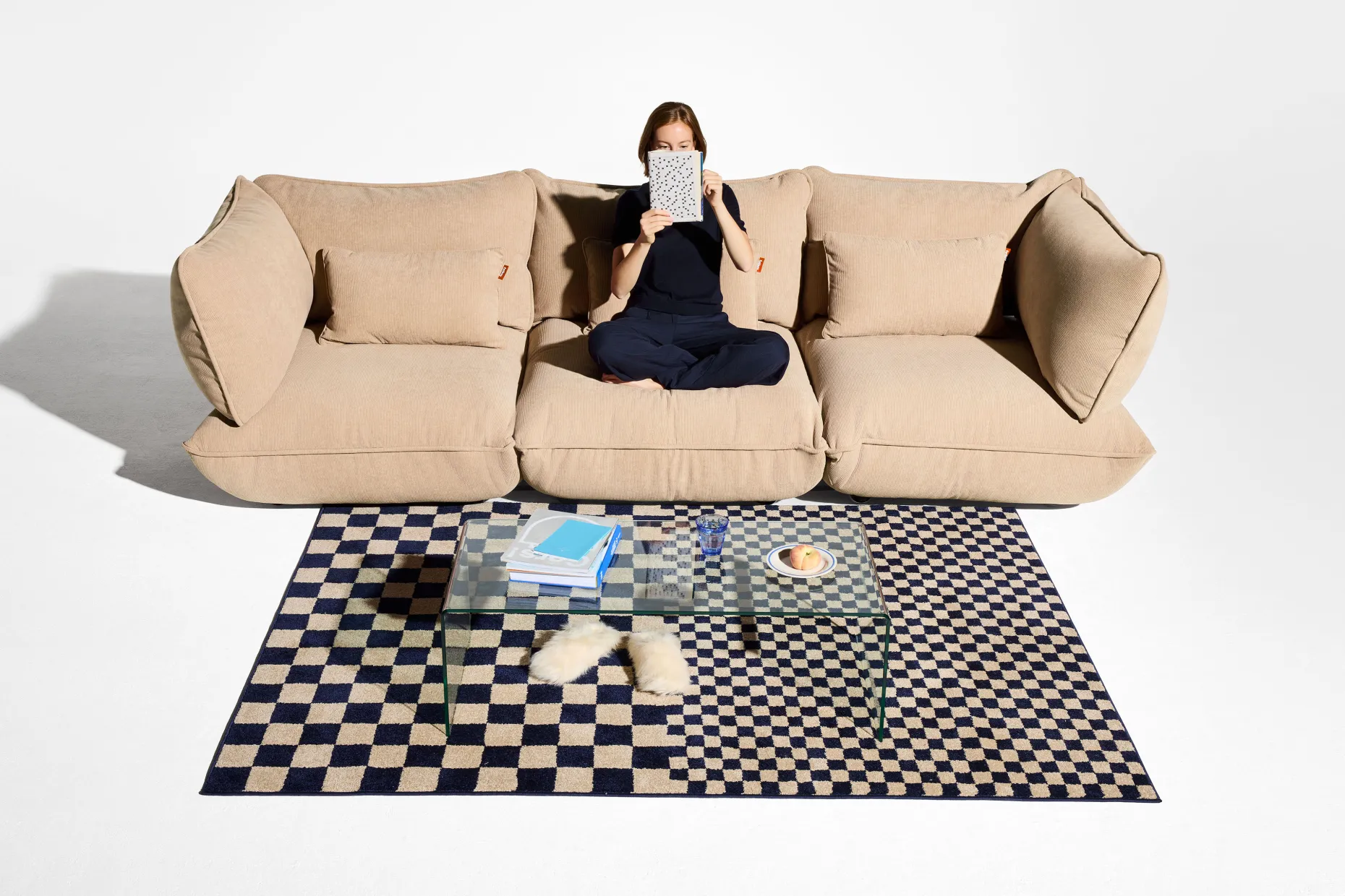 Sumo Sofa Medium Cord Beige Modulaire binnenbank, 210.5x108x90 cm
