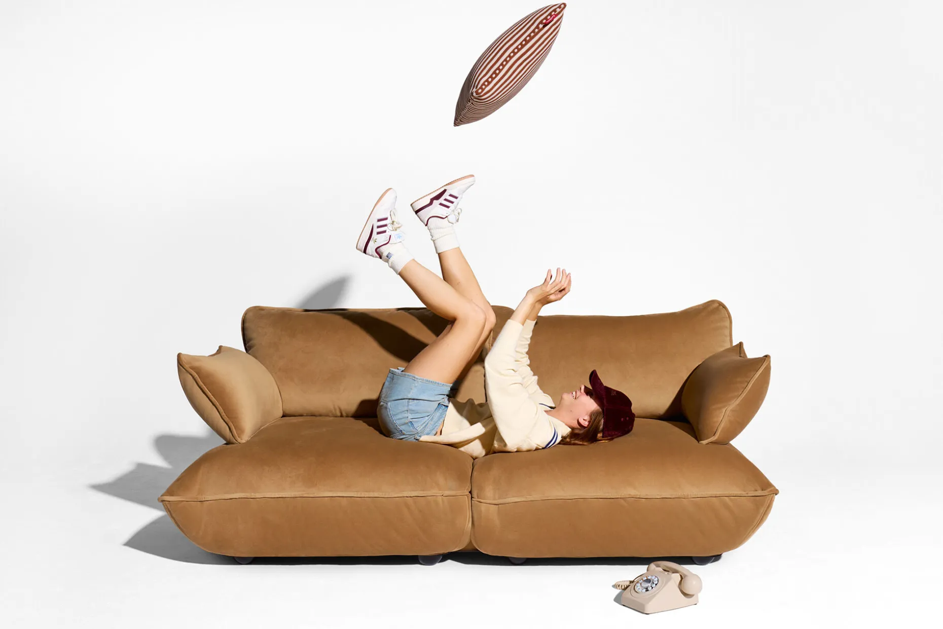 Sumo Sofa Medium Velvet Almond Modulaire binnenbank, 210.5x108x90 cm