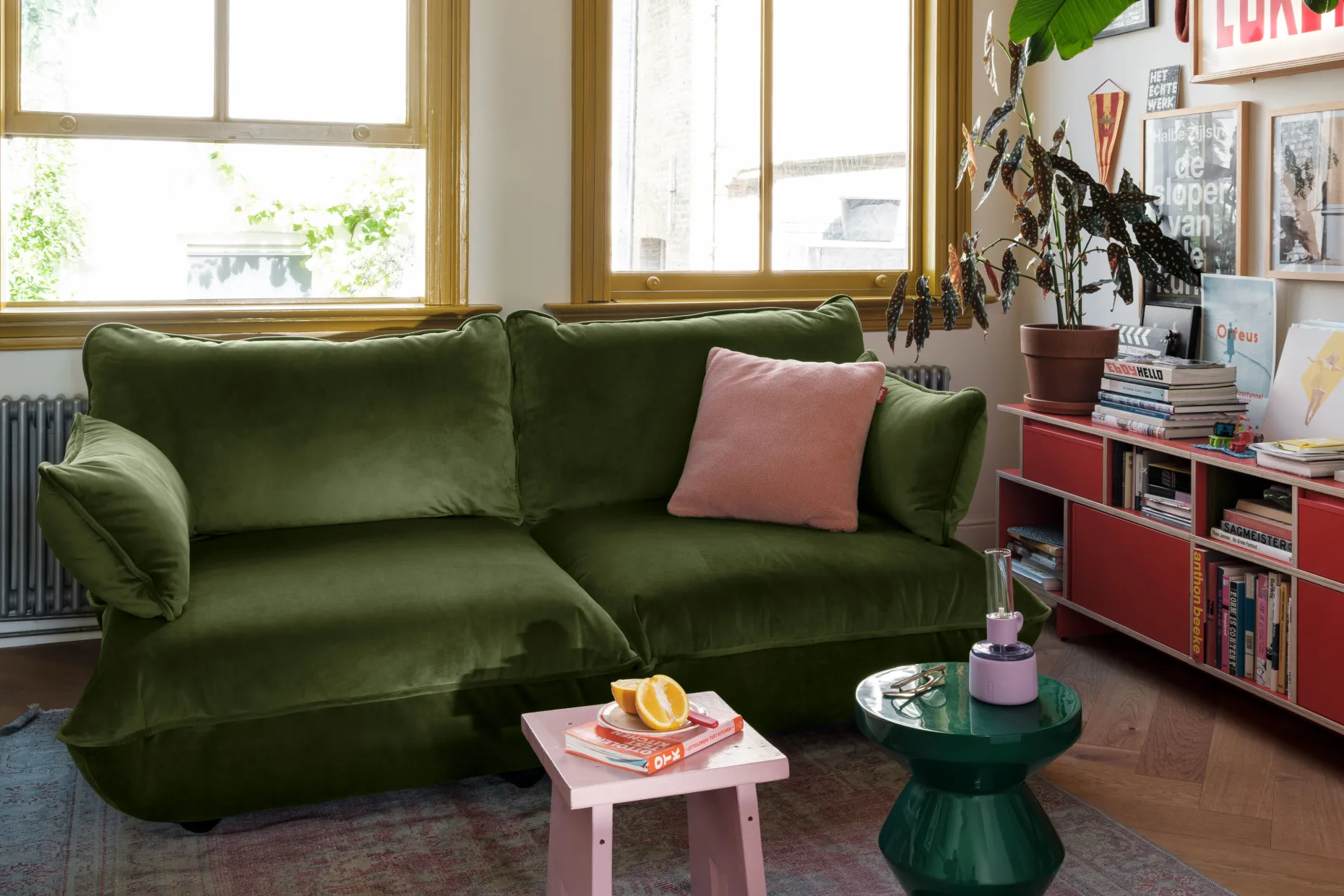 Sumo Sofa Medium Velvet Deep Green Modulaire binnenbank, 210.5x108x90 cm