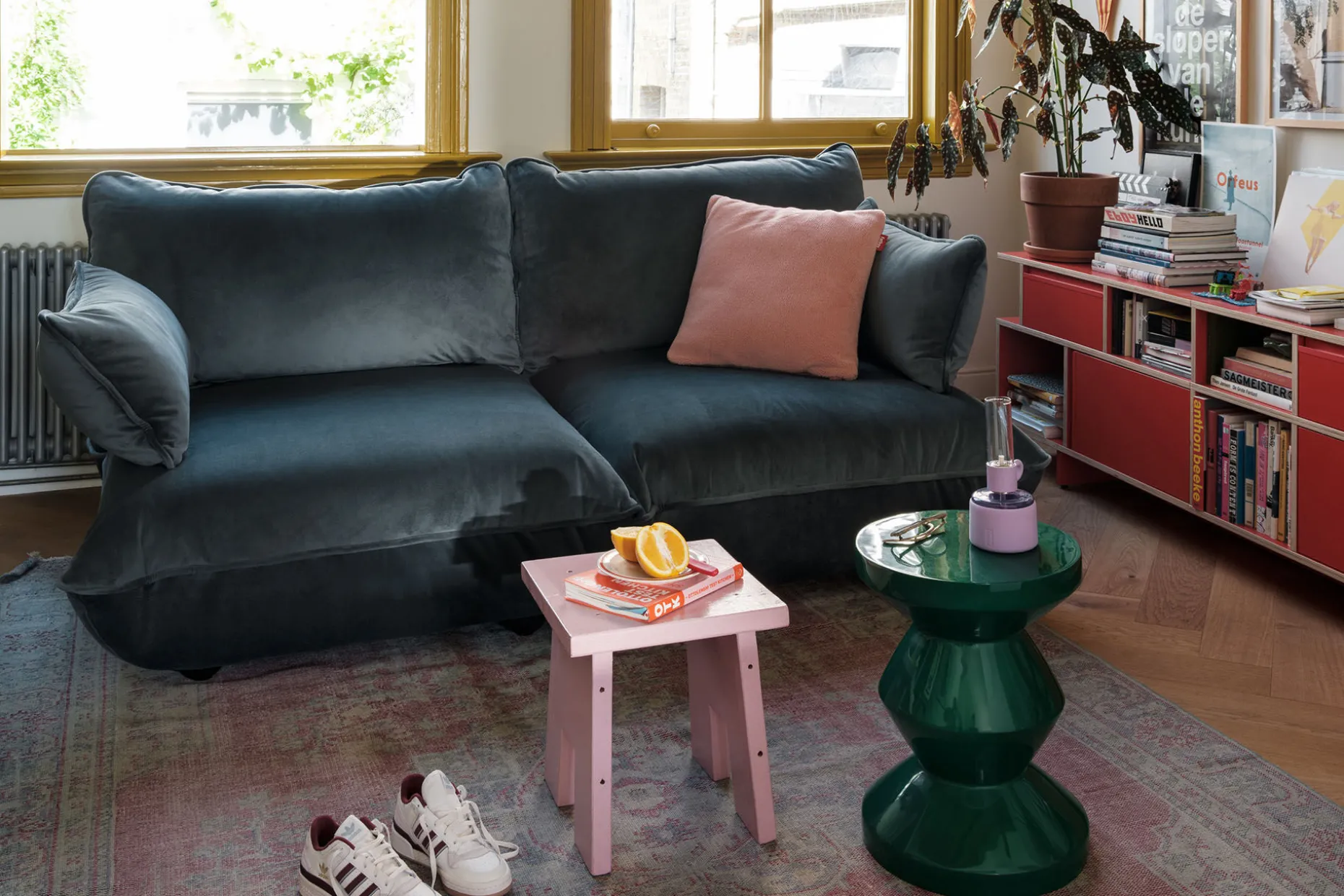 Sumo Sofa Medium Velvet Petrol Modulaire binnenbank, 210.5x108x90 cm