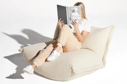 the BonBaron Sherpa Loungestoel, beige, 120x120x75 cm