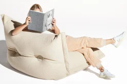 the BonBaron Sherpa Loungestoel, beige, 120x120x75 cm