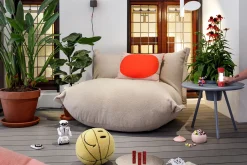 the BonBaron Sherpa Loungestoel, beige, 120x120x75 cm