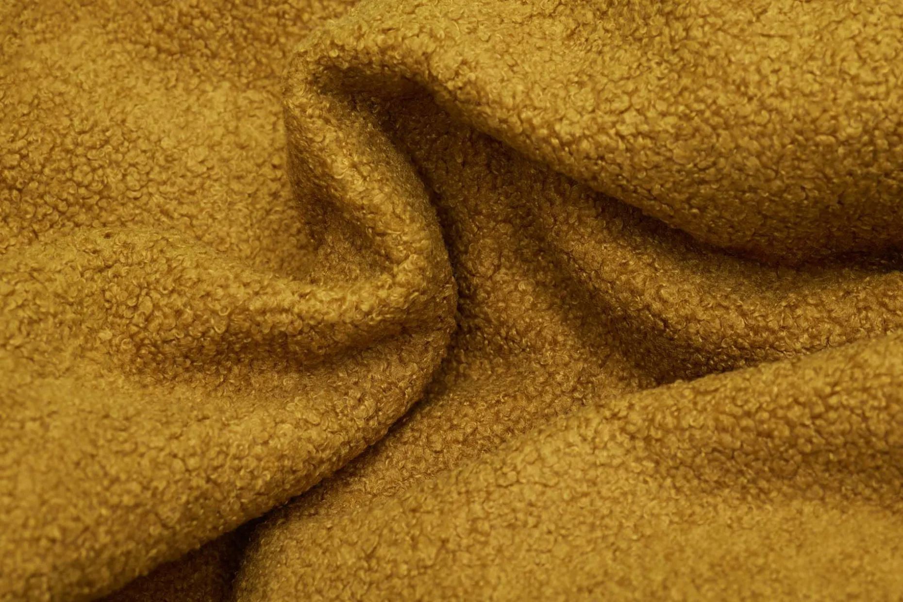the BonBaron Sherpa Loungestoel, goud, 120x120x75 cm