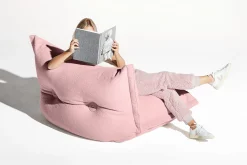 the BonBaron Sherpa Loungestoel, roze, 120x120x75 cm