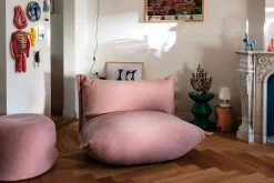 the BonBaron Sherpa Loungestoel, roze, 120x120x75 cm