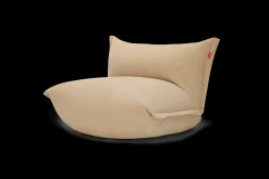 the BonBaron Slim Cord Loungestoel, beige, 102x85x75 cm