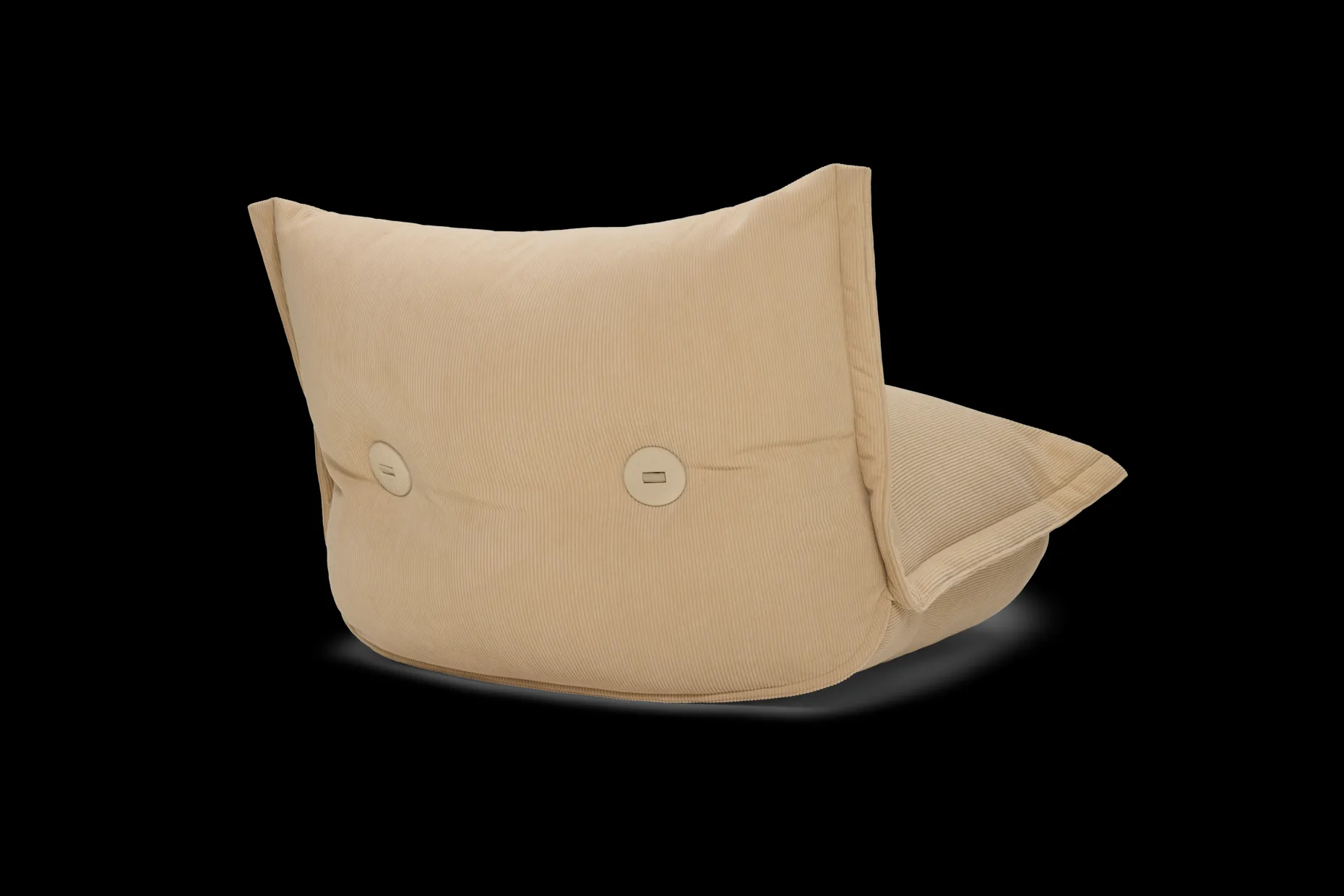 the BonBaron Slim Cord Loungestoel, beige, 102x85x75 cm
