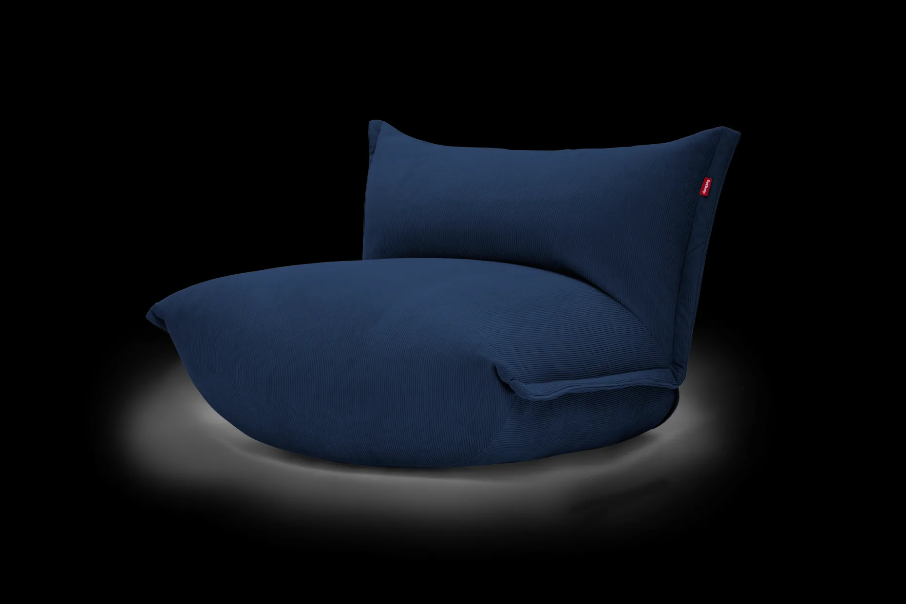 the BonBaron Slim Cord Loungestoel, blauw, 102x85x75 cm