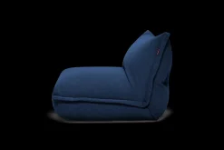 the BonBaron Slim Cord Loungestoel, blauw, 102x85x75 cm