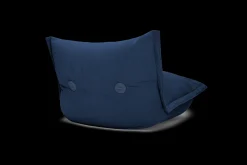 the BonBaron Slim Cord Loungestoel, blauw, 102x85x75 cm