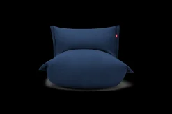 the BonBaron Slim Cord Loungestoel, blauw, 102x85x75 cm