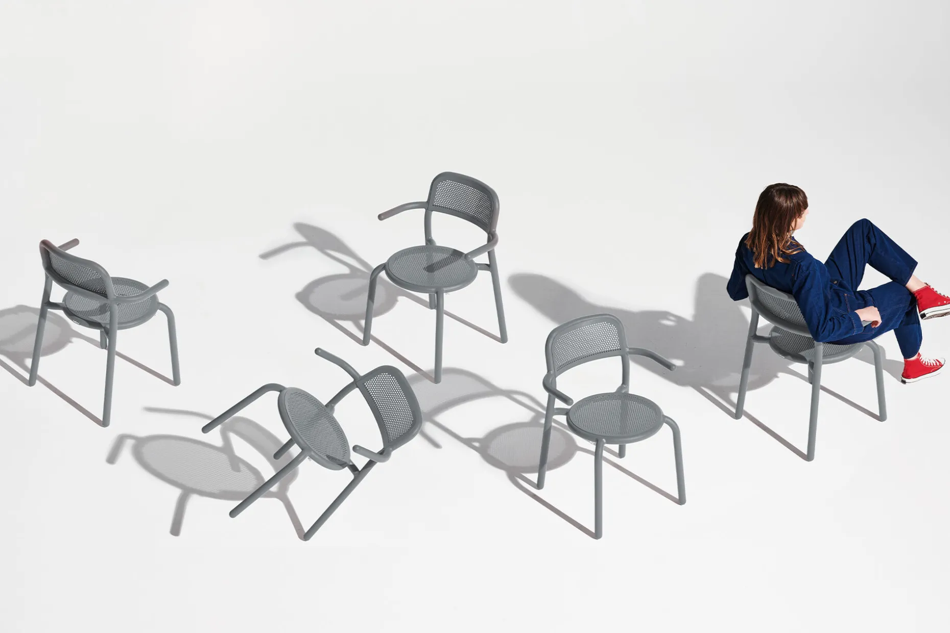 Toní Armchair Tuinstoel met armleuning, grijs, 59.5x54.5x80.5 cm