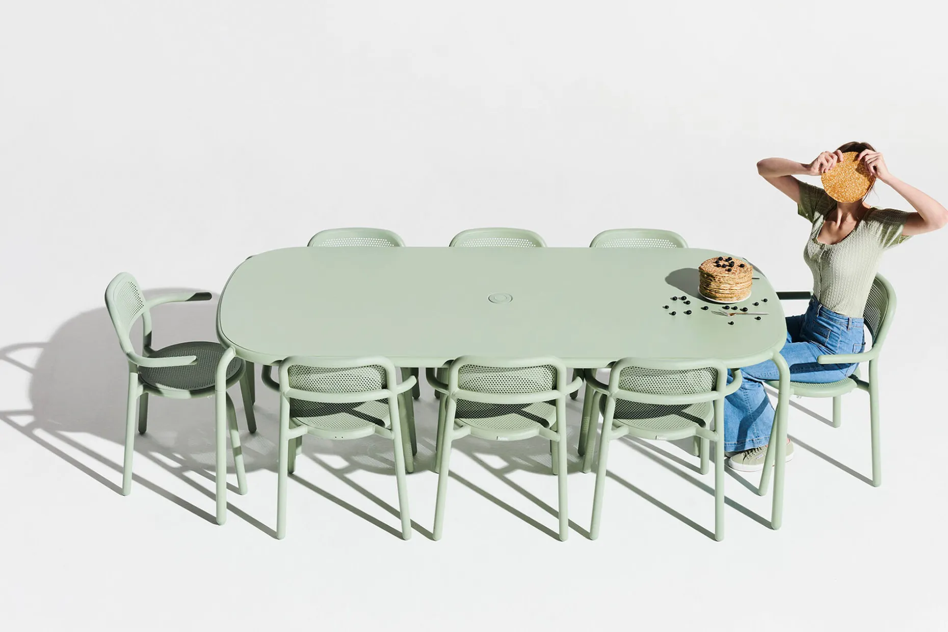 Toní Tablo Tuintafel groot, groen, 220x99x76 cm